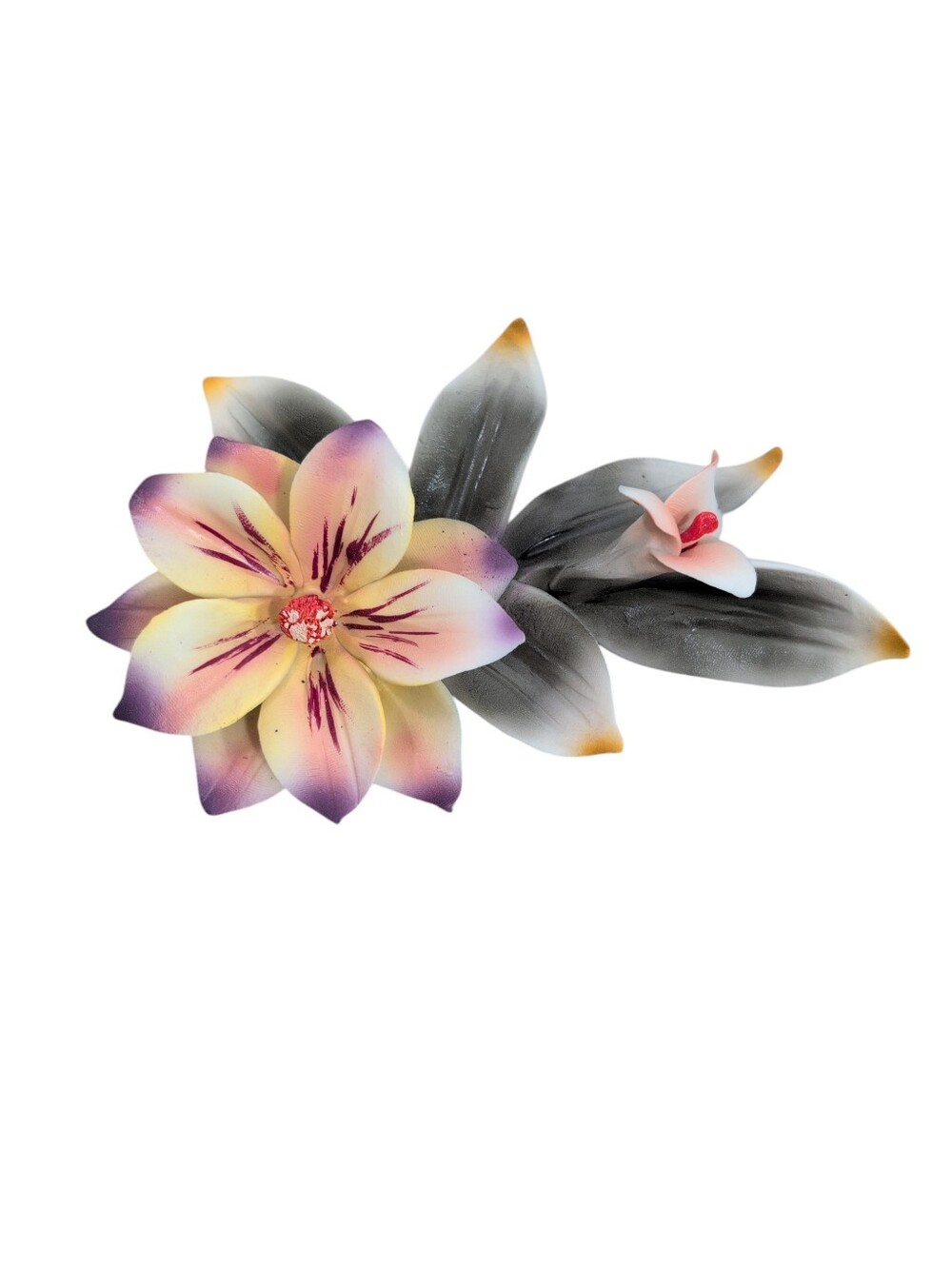 Capodimonte Porcelain Flower, Water Lily Lotus Blossom